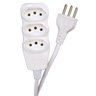 Régua Extensão Elétrica New 3 Tomadas 2p+T 10A 5 Metros Cabo PP Bivolt 127V e 250V - Branco - 5 Metr - 6