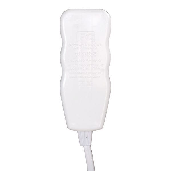Régua Extensão Elétrica New 3 Tomadas 2p+T 10A 5 Metros Cabo PP Bivolt 127V e 250V - Branco - 5 Metr - 4