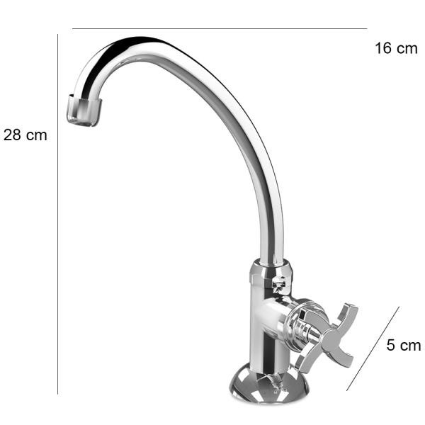 Torneira de Cozinha Bica Móvel de Mesa Quadriseta E05 Colors BCD Acquabios - Cromada - 3