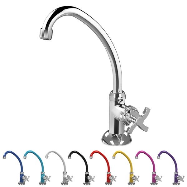 Torneira de Cozinha Bica Móvel de Mesa Quadriseta E05 Colors BCD Acquabios - Cromada - 1