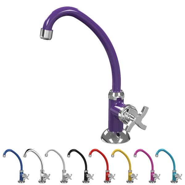Torneira de Cozinha Bica Móvel de Mesa Quadriseta E05 Colors BCD Acquabios - Roxo - 1