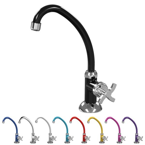 Torneira de Cozinha Bica Móvel de Mesa Quadriseta E05 Colors BCD Acquabios - Preto - 1