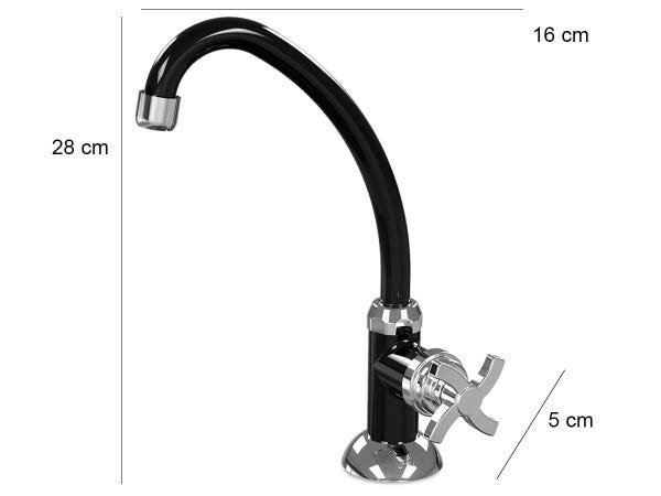 Torneira de Cozinha Bica Móvel de Mesa Quadriseta E05 Colors BCD Acquabios - Preto - 3