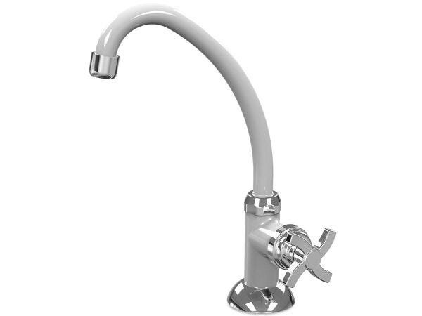 Torneira de Cozinha Bica Móvel de Mesa Quadriseta E05 Colors BCD Acquabios - Branco Cromo - 2