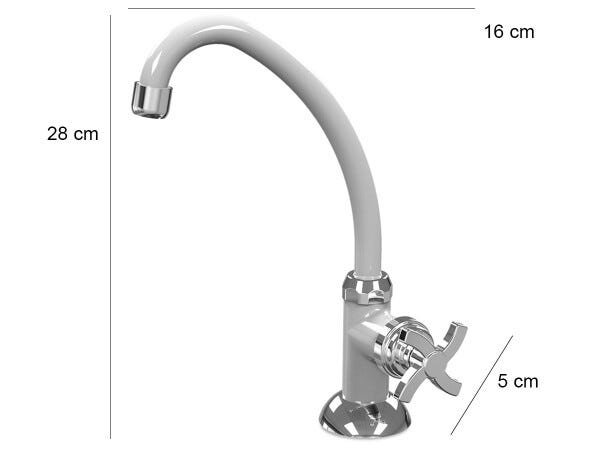 Torneira de Cozinha Bica Móvel de Mesa Quadriseta E05 Colors BCD Acquabios - Branco Cromo - 3