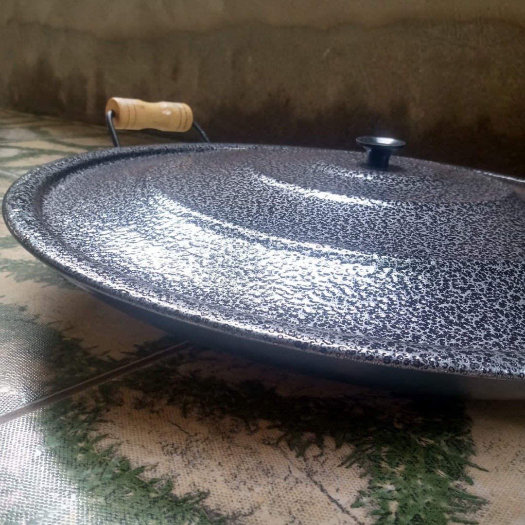 Chapa disco de arado aço rústico 41cm com tampa - 2