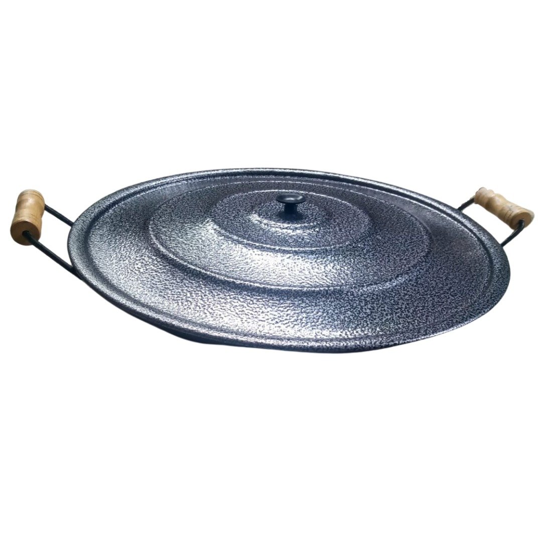 Chapa disco de arado aço rústico 41cm com tampa - 5