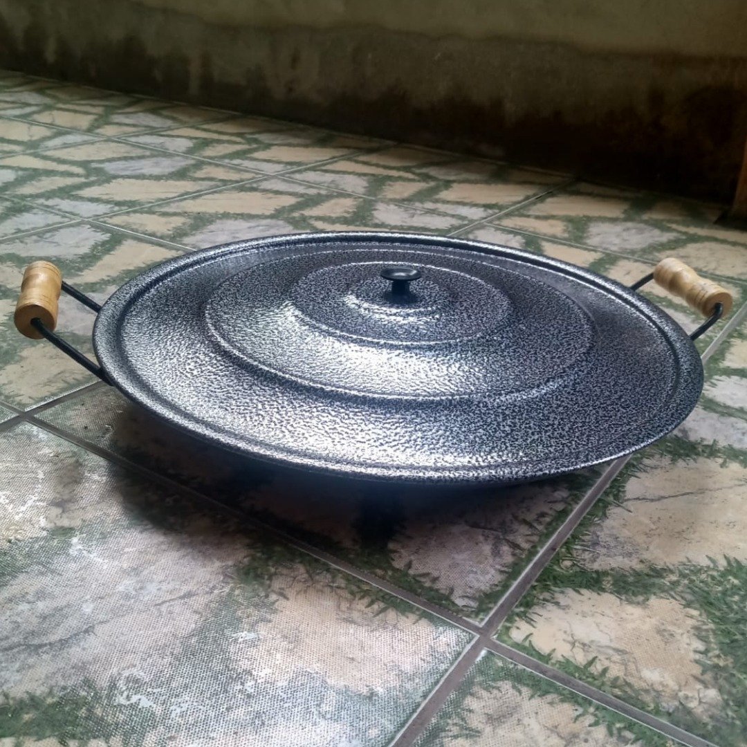 Chapa disco de arado aço rústico 41cm com tampa - 1
