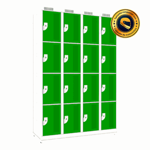 Armário de Aço 16 Portas - Nk 4334 Compatível com Capacete Nilko Armários Verde Fluorescente Chave P