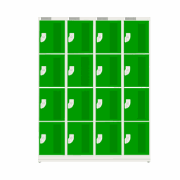 Armário de Aço 16 Portas - Nk 4334 Compatível com Capacete Nilko Armários Verde Fluorescente Chave P - 2