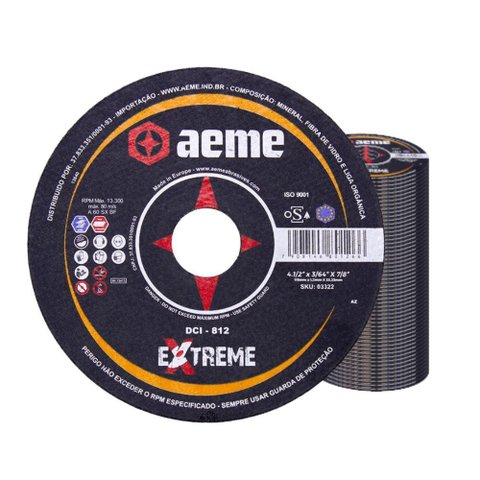 Disco Corte Fino Aeme Dci-812 Extreme 4.1/2x3/64x7/8 (115x1.2x22.22) 50 Unidades