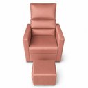 Ver imagem 5 de Poltrona Amamentação com Balanço e Puff Reclinável em Veludo Rose Gold Escuro Unitá