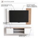 Ver imagem 2 de Painel com Rack Funcional para TV - Cava Suspenso 136cm