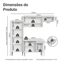 Ver imagem 3 de Armário de Cozinha Completa 229cm Branco Emilly Madesa 18XA