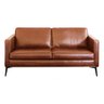 Sofá Decorativo Sala de Estar 2 Lugares 180cm Europa Couro Conhaque - Mozzelar - 1