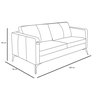 Sofá Decorativo Sala de Estar 2 Lugares 180cm Europa Couro Conhaque - Mozzelar - 3