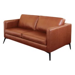 Sofá Decorativo Sala de Estar 2 Lugares 180cm Europa Couro Conhaque - Mozzelar - 4