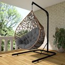 Ver imagem 1 de Cadeira Balanço Ninho Suspenso Gota Tramado com Suporte e Almofada Impermeável