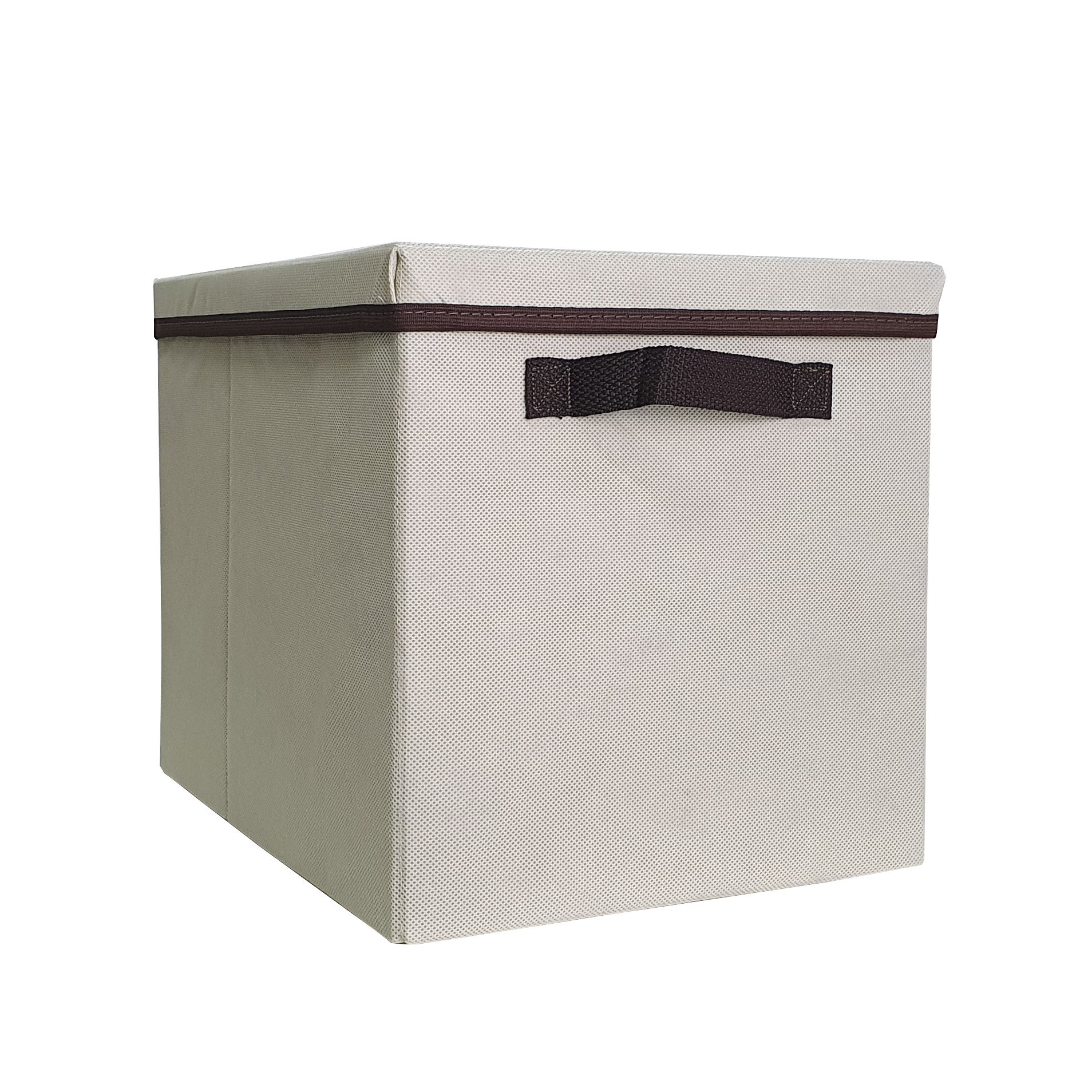 aixa Organizadora de Tecido Organibox com Alça e Tampa de 28X31X28cm Cor: Marrom