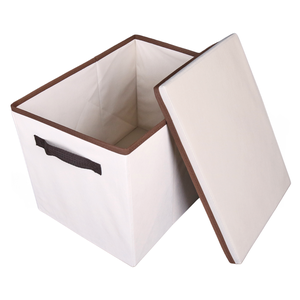 Aixa Organizadora de Tecido Organibox com Alça e Tampa de 28x31x28cm Cor: Marrom