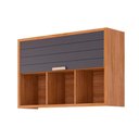 Ver imagem 1 de Armário Aéreo P/ Cozinha Eloise C/ 1 Porta Basculante Riscada e 3 Nichos 120 Cm Cinamomo/titanium