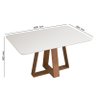 Mesa de Jantar Kiara Retangular Tampo Chanfrado Curvo com Vidro Freijó/Off White - PR Móveis - 4