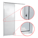 Ver imagem 2 de Porta de Correr Alumínio Branco Parede 1 Folha Lambril Maxx