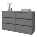 Ver imagem 2 de Cômoda com 6 Gavetas 120cm Multimóveis Mp4396 Grafite
