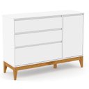 Ver imagem 4 de Quarto de Bebê Nature Clean 3 Portas com Berço Unique Branco Soft Eco Wood e Colchão Gazin – Matic