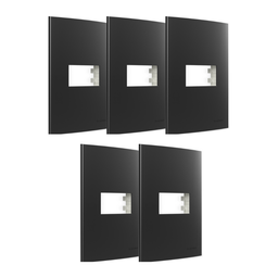 Kit 5 Placa 4x2 1 Posto com Suporte Grafite Sleek Margirius Cor:gafite - 3