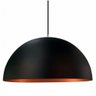 Lustre Pendente Meia Lua 40cm Alumínio Preto Com Cobre - 3