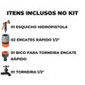 Esguicho Hidropistola 6 Jatos Mangueira Jardim + Engate Rápido 1/2" + Bico Torneira Engate Rápido + - 4
