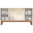 Ver imagem 5 de Aparador Buffet 4 Portas Ripado com Vidro Eiffel - Off White / Nature