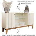 Ver imagem 3 de Aparador Buffet 4 Portas Ripado com Vidro Eiffel - Off White / Nature