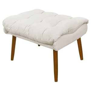 Puff Decorativo para Sala Quarto Penteadeira Sufler Linho Pés Palito