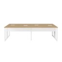 Ver imagem 4 de Mesa de Escritório Plataforma 4 Pessoas 2,70m Mbr Pés Metal Cor:macadâmia com Branco