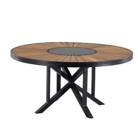 Mesa Atenas com Prato Giratório em Aluminio Trama Original