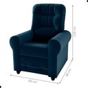 Ver imagem 2 de Poltrona Reclinável Violeta Veludo Assento D23 Encosto Fibra Siliconada Azul 83cm 110kg Matrix