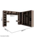 Ver imagem 4 de Guarda-Roupa Planejado de Canto Obliquo 8 Peças 9 Portas Orion CabeCasa MadeiraOriginals Marrom/Mocha/Linho