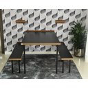 Ver imagem 7 de Kit Mesa Dobrável Retrátil de Parede 140cm com Bancos - Preto/noronha