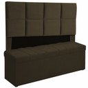 Ver imagem 1 de Kit Cabeceira Poliana+ Calçadeira Kiara Queen 160 CM Suede Marrom - D A Decor