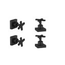 Ver imagem 1 de Kit 4 Acabamento Registro Cruzeta Preto Banheiro Padrão Deca