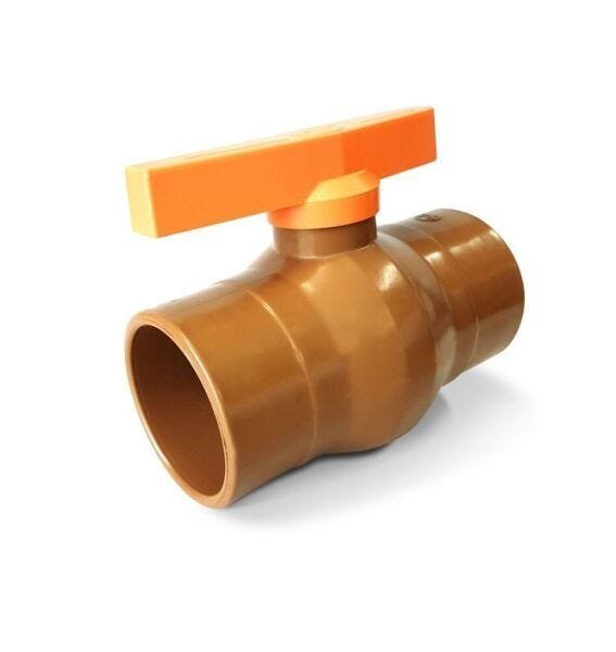 Registro Pvc Esfera Soldável 50mm 1 1/2 Polegada Marrom - 25 Unidades - 1