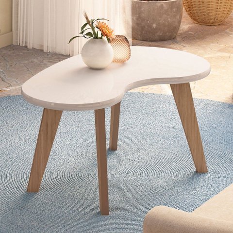 Mesa de Centro Flora 100% Mdf Off White - Pnr Móveis