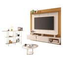 Ver imagem 1 de Home Suspenso Zenith Off White Cinamomo com Mesa de Centro Sky com Tampo de Vidro e Aparador