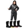 Kit Capa de Chuva Feminina Pantaneiro + Bota Motosafe PVC Motociclista - CAPA G + BOTA 38 PRETA - 1