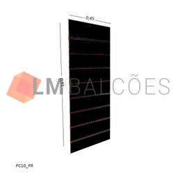 Painel Canaletado em Mdf 0,91 x 0,45m - Preto - 2
