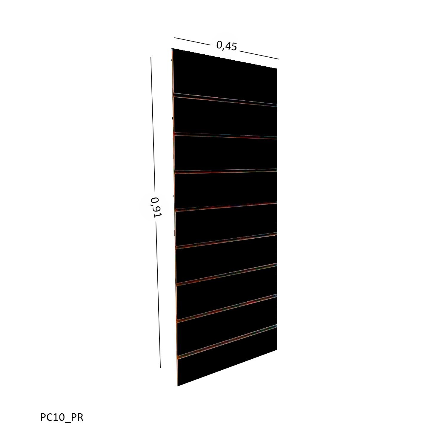 Painel Canaletado em Mdf 0,91 x 0,45m - Preto - 3