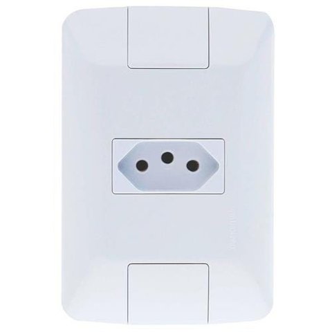 Conj. Tomada 2P+T 10A/250V Aria Branco - Tramontina