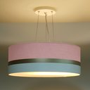 Ver imagem 2 de Lustre Pendente Rosa Faixas Bronze Cúpula 40x15 Tom Luz